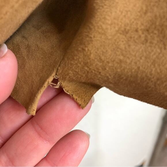 Maje caramel tan brown goat suede hook front popover top size 2 or US 6 - Picture 5 of 16